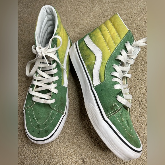 Vans High Tops Two Toned Green Sneakers Lace Up - Picture 1 of 11